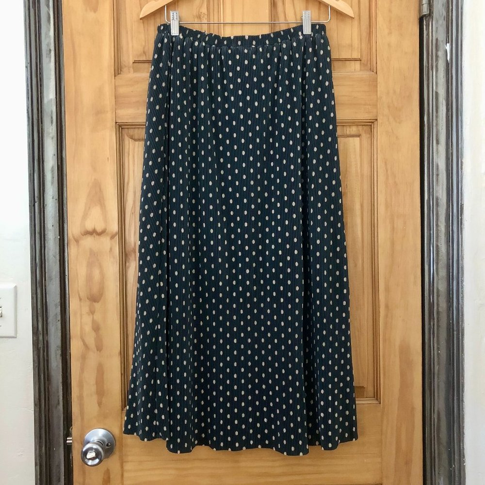 Polka Dot Pleated Midi Skirt - Papermoon